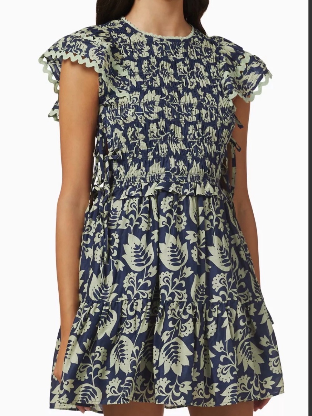 Sea New York Navy and Cream Floral Mini Dress